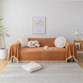 HANDONTIME Dark Orange Sofa Covers Couch Cover for Dogs Colorful Tassel Lovetseat Cover Pet Couch Cover Bohemian Sofa Cover for Couch Vintage Boho Couch Covers Futon Cover Pet-Friendly, 91" X150"