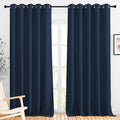 NICETOWN Blackout Curtains Panels for Living Room, 2 Panels, 66 x 92 Inch, Navy, 3 Pass Microfiber Noise Reducing Thermal Insulated Solid Ring Top Blackout Window Drapes