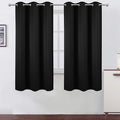 LEMOMO Black Blackout Curtains 34 x 63 Inch Length/Set of 2 Curtain Panels/Thermal Insulated Room Darkening Blackout Curtains for Bedroom