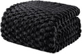 Exclusivo Mezcla Fleece Twin Blanket for Bed, Extra Large Fuzzy Black Bed Blankets, Soft Cozy Plush Sofa Throws for All Seasons, 60x80 Inches