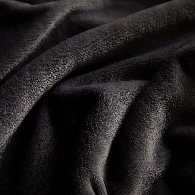 KMUSET Super Soft Throw Blanket Premium Silky Flannel Fleece Twin Size Black Microfiber Lightweight Blanket All Season Use,60X80 inches