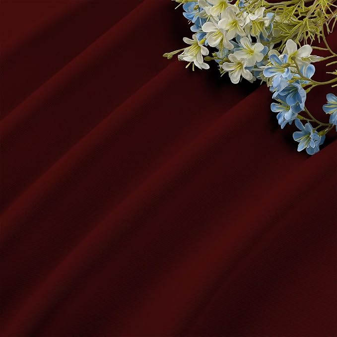 CUCRAF Burgundy Red Blackout Curtains 54 inch Length 2 Panels Set, Rod Pocket Room Darkening Drapes for Bedroom Living Room, Insulated Thermal Light Blocking Window Curtain (W52 x L54 Inch)