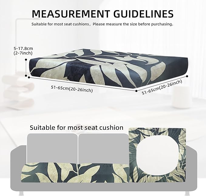 8Pcs Outdoor Cushion Covers, Patio Cushion Covers,Stretch Elastic Slipcovers, Replacement Washable & Reusable Furniture Protector for Patio Couch (Black Fantasy-Pattern,Cover Only)