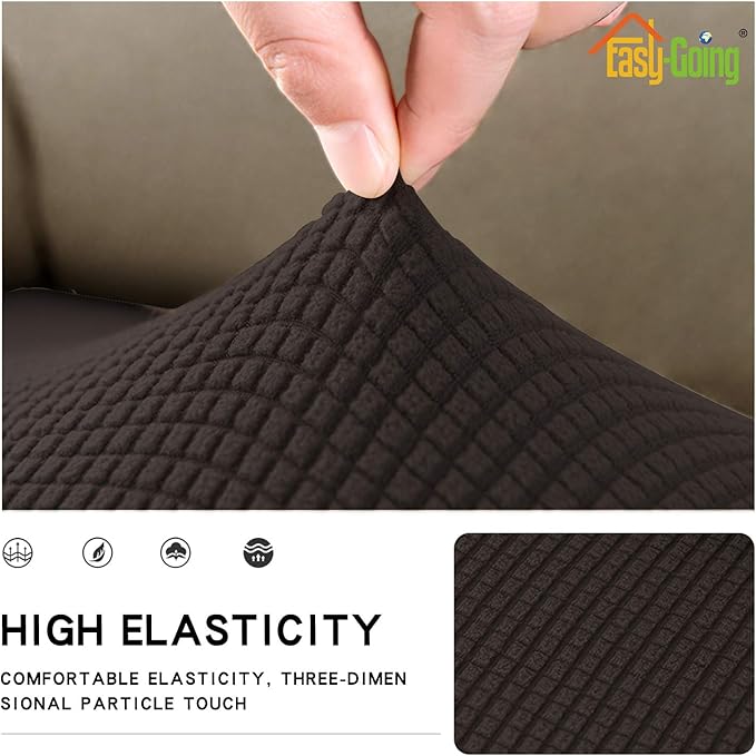 Easy-Going Stretch Cushion Cover Sofa Cushion Furniture Protector Sofa Seat Sofa slipcover Sofa Cover Soft Flexibility with Elastic Bottom(Sofa Cushion, Chocolate)