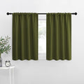 NICETOWN RV Blackout Curtains for Camper Windows, Olive, 42" x 36", Set of 2, Kitchen Curtains, Short Blackout Drapes, Thermal Insulated Rod Pocket Window Treatment Draperies for Nursery
