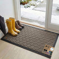 GORILLA GRIP 100% Waterproof All-Season WeatherMAX Doormat, 47x35, US Designed Natural Rubber, Stain and Fade Resistant, Low Profile Indoor Outdoor Door Mats, Easy Clean Patio Mat, Latte Quatrefoil