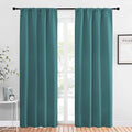 NICETOWN Blackout Curtain for Kitchen Window - Function Thermal Insulated Blackout Panels for Bedroom - 1 Pair, Sea Teal - Rod Pocket Style - 42 by 84 inches