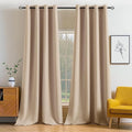 MIULEE Blackout Curtains for Bedroom Living Room Thermal Insulated Room Darkening Grommet Top Solid Light Blocking Drapery Set of 2 Window Panels 52 x 100 Inches Beige