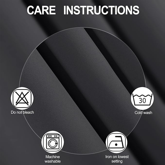 LEMOMO Dark Grey Thermal Blackout Curtains/38 x 84 Inch/Set of 2 Panels Room Darkening Curtains for Bedroom