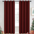 Yakamok Blackout Curtains Room Darkening Thermal Insulated Window Panels,Solid Grommet Top Drapes for Bedroom/Living Room(52Wx90L, Burgundy Red, 2 Panels)