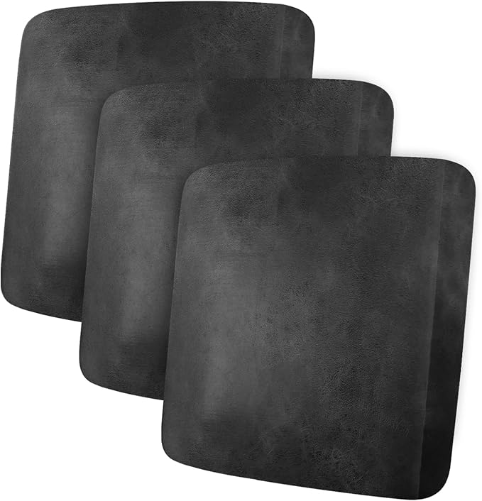 Leather Look Couch Cushion Covers Sofa Seat Slipcovers Sets Couches Furniture Protector for Sectional Armchair Loveseat Pets Kids Stretch Spandex Fabric (3 Cushion Sofa, Dark Grey)