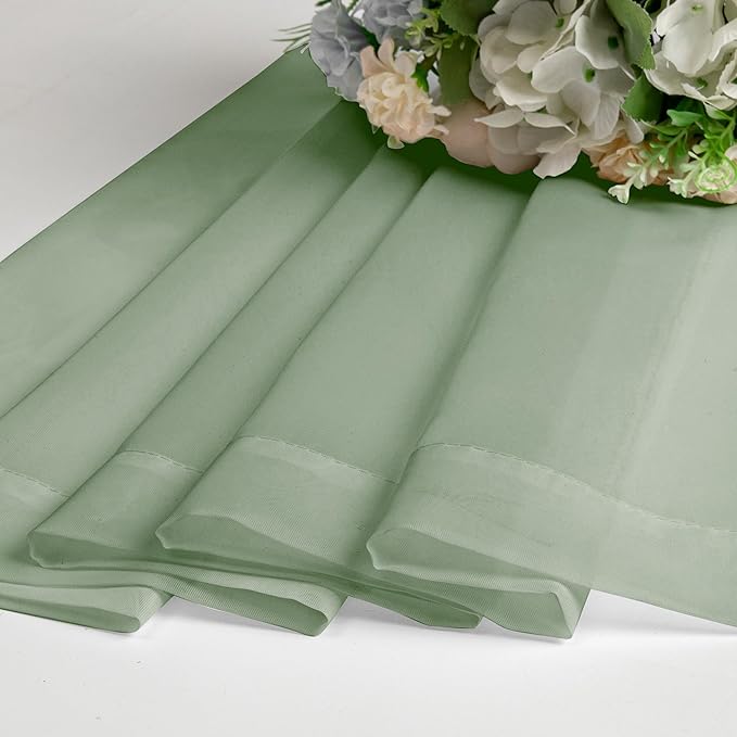 Aiyufeng Sheer Sage Green Curtains 120 Inches Long, Extra Long Rod Pocket Solid Color Window Sheer Curtain Panels, Elegant Curtains & Drapes for Living Room, Bedroom 2 Panels (Sage, 59" W x 120" L)