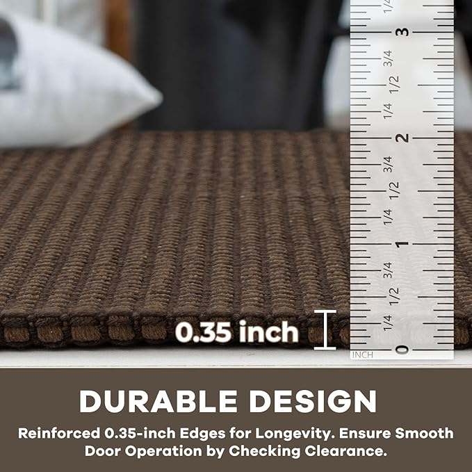 KOZYFLY Runners for Hallways 2.6x10 ft Washable Kitchen Runner Non Slip Rubber Backed Hallway Rugs Cotton Entryway Runner Rug Floor Carpet for Indoor Hall, Backdoor, Kitchen, Reddish Brown/Coffee