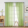 Sheer Curtains 84 Inches Long 2 Panels, Elegant Airy Transparent Light Filtering Window Curtains, Window Drapes for Christmas, Top Dual Rod Pocket Design, Lime, 2x42Wx84L Inches