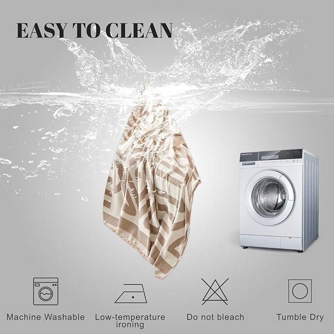 HANDONTIME Sofa Covers Armchair Boho Couch Cover for Dogs Khaki Throw Couch Cover with Tassel Chair Recliner Futon Cover Washable 1 Cushion Couch Non Slip Chenille Couch Protector, 71" X71"