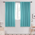 Deconovo Blackout Curtains Back Tab and Rod Pocket Curtains Insulated Thermal Room Darkening Drapes for Living Room 52Wx63L Inch Teal 2 Panels