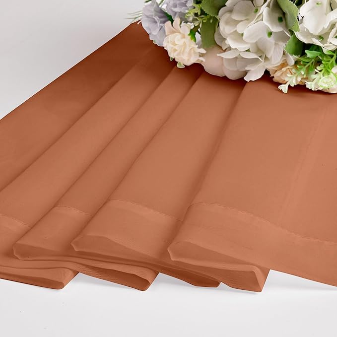 Chyhomenyc Orange Sheer Curtains 45 Inch Long 2 Panels, Light Filtering Rod Pocket Voile Short Curtains Drapes for Living Room Bedroom Small Windows, 42Wx45L Inches
