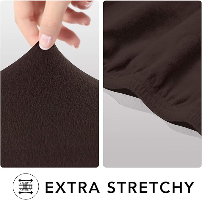 PureFit Super Stretch Chair Sofa Slipcover with Pocket – Spandex Non Slip Soft Couch Sofa Cover, Washable Furniture Protector with Elastic Bottom for Kids, Pets （Recliner, Chocolate）
