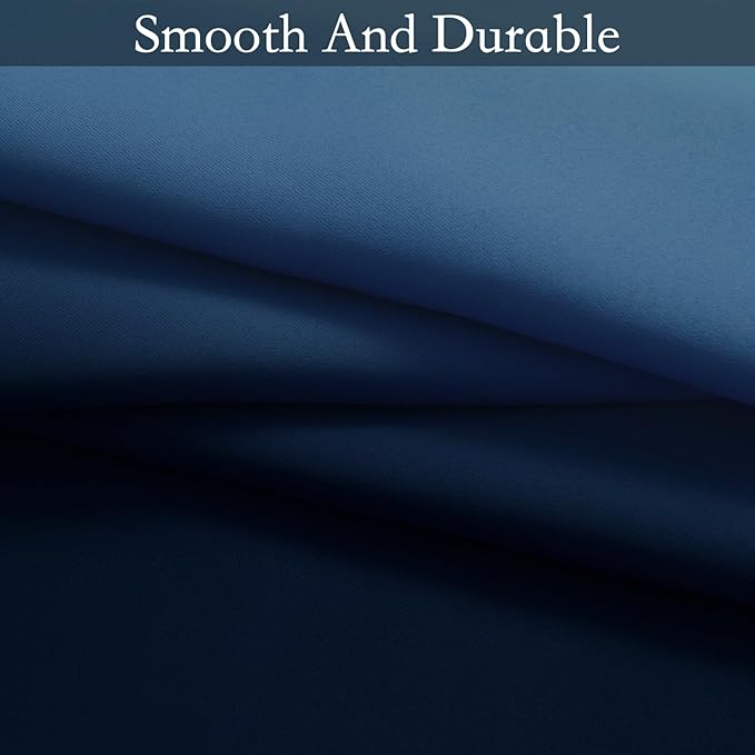 SimpleHome Ombre Curtains 42 x 63 Inch for Bedroom 2 Panels, Gradient Grey White to Blue Light Blocking Thermal Insulated Grommet Room Darkening Window Curtain/Drapes for Living Room