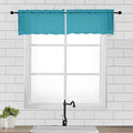 OVZME 2 Panels Turquoise Semi Sheer Valance - Short Curtain Valances for Windows, Basement, Kitchen with Dual Rod Pocket (42 by 14 Inches Long)
