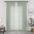 Chyhomenyc Living Room Sheer Curtains 96 Length 2 Panels Set for French Door, Gorgeous Window Decoration for Wedding & Party & Backdrop & Canopy, Sage Green, Each 42Wx96L in, 8 Feet