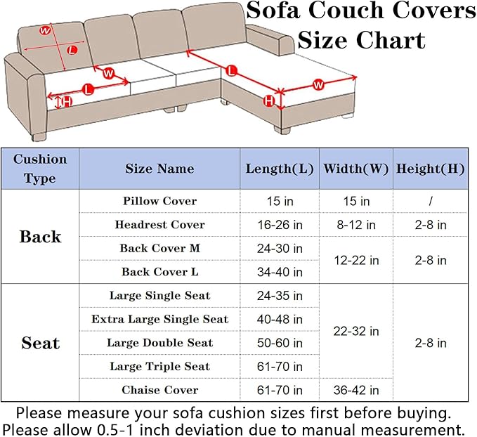 Soothing Home Sofa Covers, Sofa Hero Covers, Wear-Resistant Universal Couch Covers Washable Stretch Sectional Couch Cushion Covers (Grey,Large Single Seat Cover)