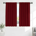 PONY DANCE Blackout Curtains for Bedroom - Decoration Xmas Festival Window Treatments Light Block Thermal Curtain Drapes Set Energy Saving, Wide 52 by Long 54 inch, Red, 2 Panels