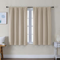 Simplebrand Ava Biscotti Beige Short Blackout Curtains for Bedroom 45 Inches Long 2 Panels Set, Solid Thermal Insulated, Energy Saving Window Treatment Curtains Blackout Drapes, W40 x L45 Inch