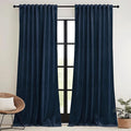 RYB HOME Navy Blue Velvet Curtains 84 inches- Velevt Blackout Curtains for Bedroom, Thermal Insulated Noise Reducing Panels Soft Luxury Window Decor, Navy Blue, W52 x L84 inches, 2 Panels