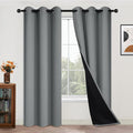 Yakamok Dove Grey 100% Blackout Curtains, Thermal Insulated Total Blackout Drapes for Bedroom, Heat Blocking Window Curtains for Living Room(42Wx84L, 2 Panels)