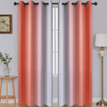 SimpleHome Ombre Room Darkening Curtains for Living Room, Light Blocking Gradient Coral to Greyish White Thermal Insulated Grommet Window Curtains/Drapes for Bedroom, 2 Panels, 52x84 inches Length