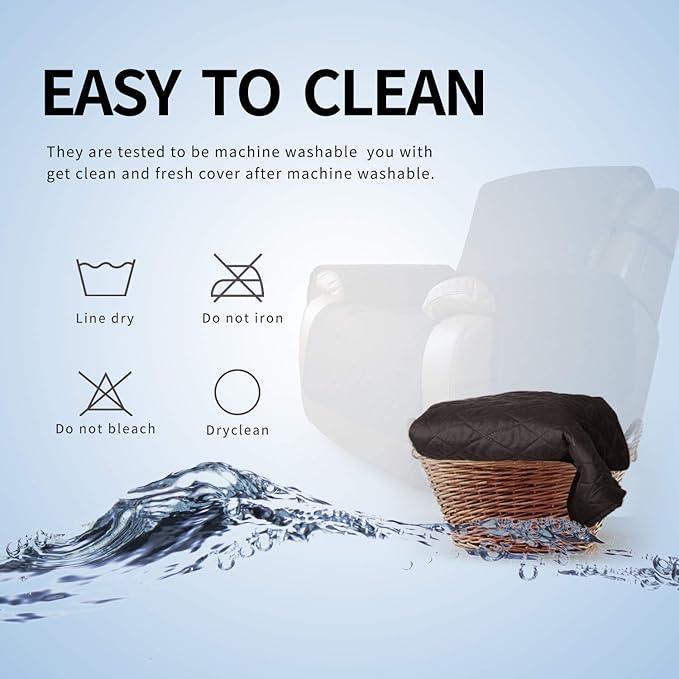 Easy-Going Oversized Recliner Chair Cover Reversible Sofa Cover Water Resistant Couch Cover Furniture Protector with Elastic Straps for Pets Kids Dog Cat (Oversized Recliner, Chocolate/Chocolate)