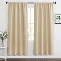RYB HOME Curtains for Bedroom Living Room 72 inches Long, Thermal Insulated Privacy Rod Pocket Drapes for Nursery Office Home Theater, Width 42 by Length 72, Biscotti Beige, 2 Panels