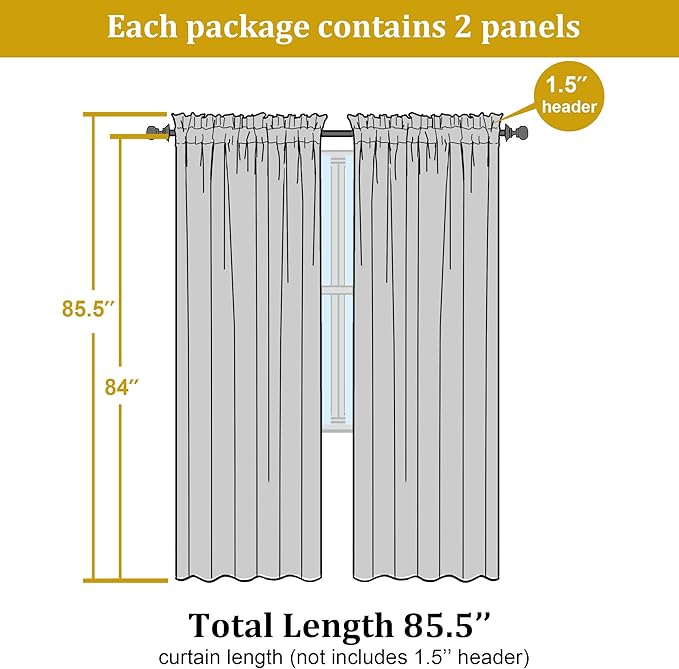 OWENIE Hot Pink Sheer Curtains 84 Inches Long for 2 Panels Set, Solid Light Filtering Voile Sheer Curtains for Living Room Bedroom, Modern Rod Pocket Hot Pink Curtain, 2 Pcs Total 84 Width 84 Long