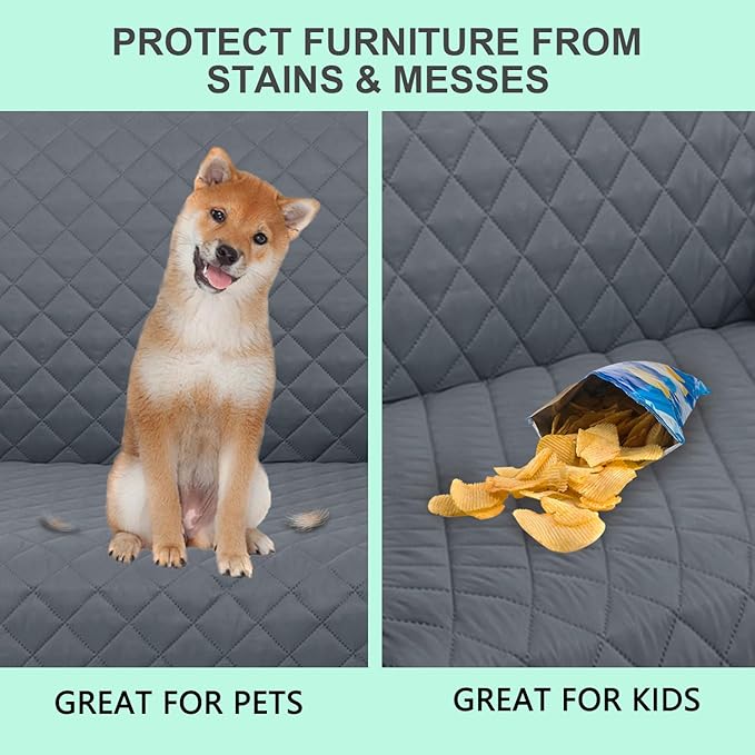 Recliner Chair Covers Reversible Sofa Cover Couch Cover for Pets Lazy Boy Furniture Protector(28''Recliner,Dark Blue/Dark Blue)