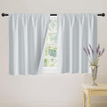 RYB HOME White 100% Blackout Curtains, Short Thermal Insulated Heat & UV Blocking Total Room Darkening Privacy Drapes for Small Window, Width 42 by Length 48, White, 2 Panels