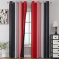 Estelar Textiler Red and Black Blackout Curtains for Bedroom, Thermal Insulated Drapes 108 Inches Long, Full Light Blocking Energy Saving Long Curtains for Living Room, 52Wx108L, 2 Panels