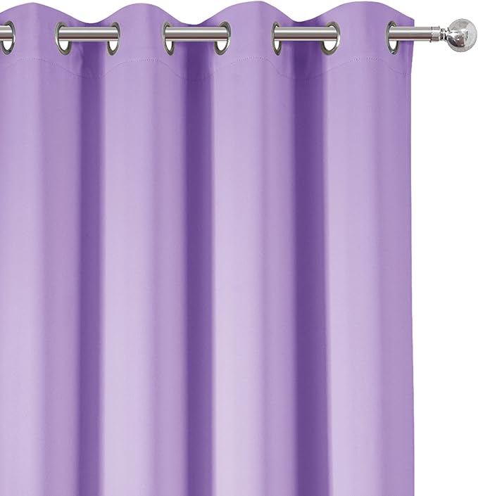LEMOMO Lavender Blackout Curtains 38 x 63 Inch Length/Set of 2 Curtain Panels/Thermal Insulated Room Darkening Blackout Curtains for Bedroom