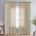 OVZME Taupe Sheer Curtains 84 Inches Long 2 Panels - Soft Light Filtering Window Sheer Panels for Living Room/Bedroom, Top Dual Rod Pocket, 1 Pair, Each 42Wx84L Inches