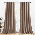 NICETOWN Blackout Window Curtains and Drapes for Kitchen, Window Treatment Thermal Insulated Solid Grommet Blackout Drapery Panels (Set of 2, 70 by 95 inches, Cappuccino)