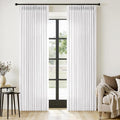 MIULEE Pinch Pleated White Thick Linen Curtains 90 Inches Long 2 Panels, Linen Texture Memory Trained Drapes for Living Room Bedroom, Pinch Pleat Back Tab Light Filtering Farmhouse Window Curtains