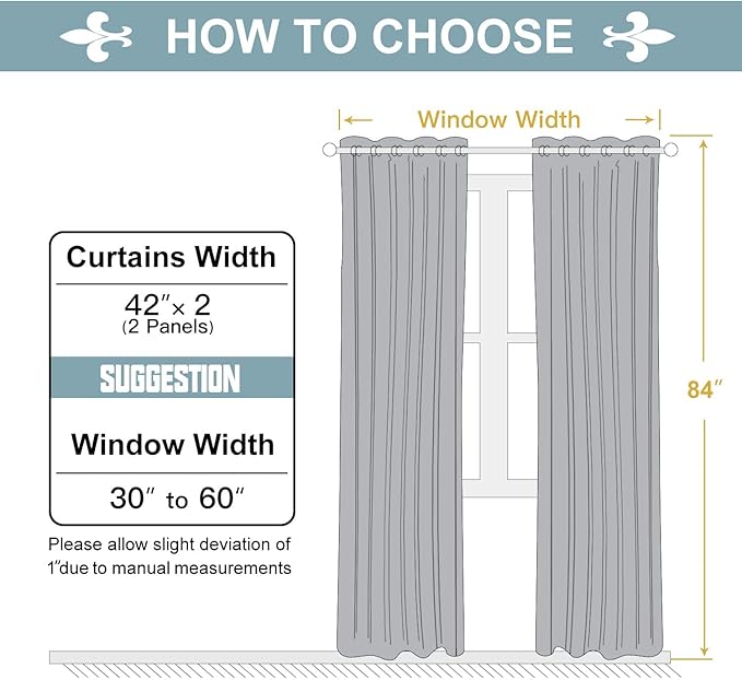ChrisDowa Grommet Blackout Curtains for Bedroom and Living Room - 2 Panels Set Thermal Insulated Room Darkening Curtains (Royal Blue, 42W x 84L)