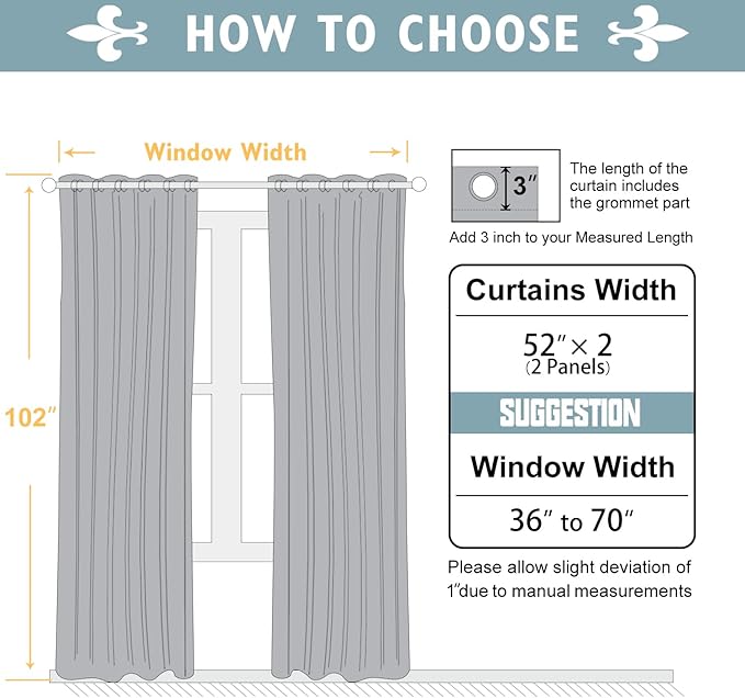 ChrisDowa Room Darkening Curtains 102 Inches Long 2 Panels Set for Living Room, Grommet Thermal Insulated Blackout Curtains for Bedroom (Mustard Yellow, 52 x 102 Inch)