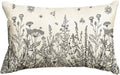 AVOIN colorlife Wildflowers Spring Antique Herbs Throw Pillow Cover, 12 x 20 Inch Flower Cushion Case Decoration for Sofa Couch