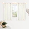 LAMIT Cream Sheer Linen Curtains for Bedoom, 45 Inches Long Faux Linen Textured Light Filtering Panels Rod Pocket Neutral Drapes for Kitchen/Window/Living Room, 2 Panels Set, 42 x 45 Inch