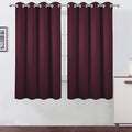 LEMOMO Burgundy Red Blackout Curtains 52 x 63 Inch Length/Set of 2 Curtain Panels/Thermal Insulated Room Darkening Blackout Curtains for Bedroom