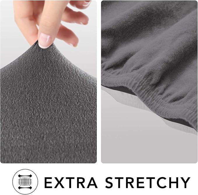 PureFit Super Stretch Sofa Slipcover – Spandex Non Slip Soft Couch Sofa Cover, Washable Furniture Protector with Non Skid Foam and Elastic Bottom for Kids, Pets （Loveseat, Light Gray）