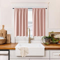 RYB HOME 100% Blackout Short Curtains for Small Window, Thermal Insulated Total Room Darkening Noise Reducing Curtains for Kitchen Bathroom Basement, 52 inches Wide by 36 inches Long, Peach Pink