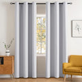 MIULEE 90" Long Room Darkening Curtains, Chirstmas Thermal Insulated Drapes Solid Window Treatment Set Grommet Top Light Blocking Blackout Curtain for Living Room 2 Panels Greyish White
