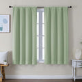Simplebrand Ava Light Green Short Blackout Curtains for Bedroom 54 Inches Long 2 Panels Set, Solid Thermal Insulated, Energy Saving Window Treatment Curtains Blackout Drapes, W40 x L54 Inch